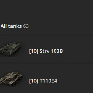 [US] 5 TIER X | 29 PREMIUM TANK | TOTAL TANKS 63 | 7962 (46%) WINS | 296.112 CREDITS | - Image 1