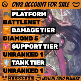 OverWatch 2 Diamond 5 Support BattleNet (Linkable to Steam PlayStation Xbox) Automatic delive... ! MKG06825 - Image 1