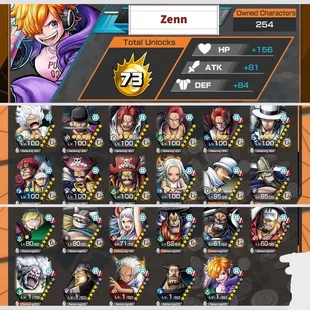 AL1-Hyber 73+14 Ex(Snake+Lucci+Shank v4+Gear 5+Roger+Kid Law+Roger v2+Shank V3+Zoro..)+Vip Support+Medal+Bounty Festival