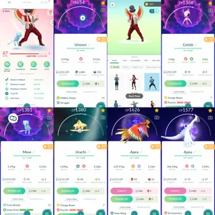 1839Level 67 2016. Shadow Apex Ho-Oh Shadow Apex Lugia Shiny Mew Shiny Pikachu Libre (traded) Shiny Celebi Shiny Jirachi - Image 1