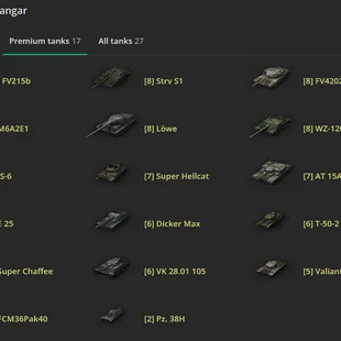 [US] 5 TIER X | 17 PREMIUM TANK | TOTAL TANKS 27 | 4249 (48%) WINS | 10.793.526 CREDITS | - Image 2