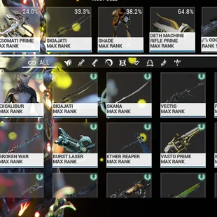 [Closed Beta - RANK: 14 - 500 Plat] | 17/770 Completed - 28x Warframe MAX 26x Primary Gun - 30x - Image 2