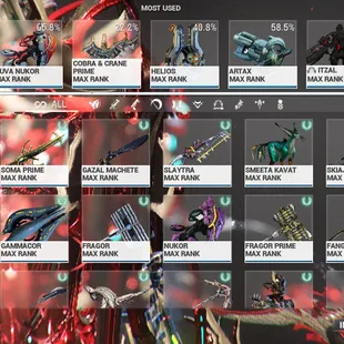[FROST HEIRLOOM + MAG HEIRLOOM] MR 19 - 755 Plat 175/770 Completed - 27x Warframe MAX 45 Primary - Image 2