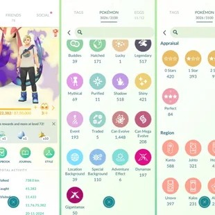 Level 71 - Team Yellow - 517 Legendary - 421 Shiny - 84 Perfect - 4000 Coins - Eternatus - Instant Delivery - Image 1