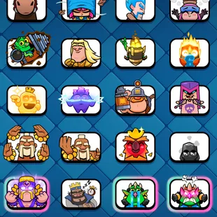 ❗[ 64X CARDS MAX ]❗2X LEVEL 16 CARD|| 15X EVOLVED || 10X ELITE || LEVEL 61 || TROPHY: 10500 | 116X EMOTES | 118X BADGE - Image 15
