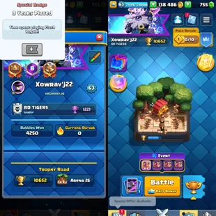 🔥8 Years Old🔥82 Cards Lv16-Lv14 [ 15 Evos ] 10652 Trophy! 63 Level! KT Level 15! 97 Old Emotes! 113 Badges!Check desc  - Image 1