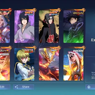 [IOS/ANDROID] CEL LVL 107 | 132 HEROES | 429 SKINS | EXALTED 2 | ANIME SKINS | LUNOX LEGEND - SASUKE - ITACHI - MEGUMI  - Image 1