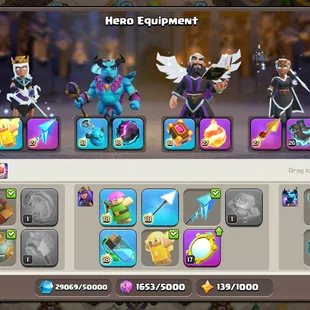 🔥TH 18 ALMOST MAX🔥XP 230-FULL MAX 17-[ 5 EPIC EQUIPMENT MAX-HERO 100-100-90-75-50-MEDALS 420-MAGIK SKINS-BEST DEAL - Image 4