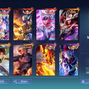 [IOS/ANDROID] CEL LVL 40 | 95 HEROES | 300 SKINS | MEGA 5 | INSANE SKINS | 3 LEGEND LAYLA GRANGER FREYA - AAMON HANZO  - Image 1