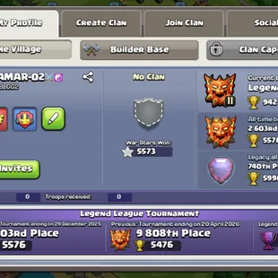 TH18 ALMOST MAX! GLOBAL RANK-740! LEGEND CUPS-42000! WAR STAR-5550! LEGEND RANK!MAX EPIC 10X ALL EQUIPMENT! 264-XP - Image 1
