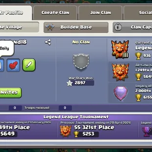 LEGEND RANK | TH18 ALMOST MAX | SB-MX!SnB-MX!MM-MX!AF-MX!MS-MX!FB-MX!RS-MX!EB-MX | 261-XP | HERO-105-105-95-80-55-22 | - Image 2