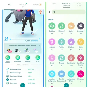 🛑[MG][ LIMITED OFFER]CHEAPEST 431 SHINY | LEVEL 54(2021) | 46 LEGENDARY - 8 MYTHICAL | 1824 STACKED ITEMS | INSTANT - Image 3