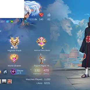 [IOS/ANDROID] CEL LVL 107 | 132 HEROES | 429 SKINS | EXALTED 2 | ANIME SKINS | LUNOX LEGEND - SASUKE - ITACHI - MEGUMI  - Image 2
