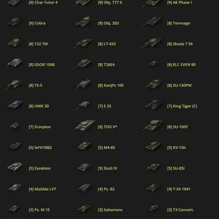 [NA] 6 Tier X | Cobra | Skoda T 56 | E 25 | 35 Premiums | 7.5k Gold | 51 WR - Image 2