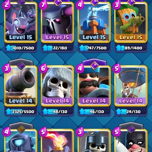 ❗[ 64X CARDS MAX ]❗2X LEVEL 16 CARD|| 15X EVOLVED || 10X ELITE || LEVEL 61 || TROPHY: 10500 | 116X EMOTES | 118X BADGE - Image 5