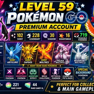 🎯2017 OLD RARE  LVL 59)🐓 2018 OLD MEWTWO) 719 TRADEABLE PG) HO-OH ZAPDOS PG RARE) 228 LEGENDRY | RARE COLLECTOR - Image 1