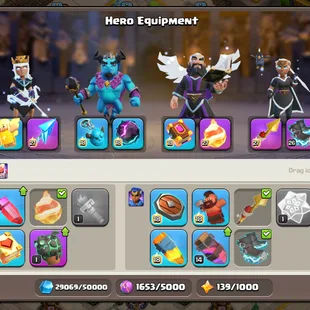 🔥TH 18 ALMOST MAX🔥XP 230-FULL MAX 17-[ 5 EPIC EQUIPMENT MAX-HERO 100-100-90-75-50-MEDALS 420-MAGIK SKINS-BEST DEAL - Image 5