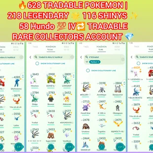 🎯HIGH DEMAND LVL 57 ACCT | SHINY SHADOW MEWTWO APEX 🐓| 58 HUNDO IV) 116 SHINY | 218 LEGENDARY- 628 TRADABLE RARE ACCT  - Image 2