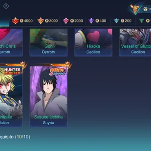 🔥ANIME ACCOUNT WITH SASUKE LOADING EFFECT 🔥|| LEGEND-2 || GRAND - 22 || SKIN -367 || MEGA -5 || ALL HEROS UNLOCK ||  - Image 7