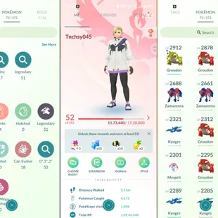 3 SHINY LEGENDARY💎 ZAMZENTA GROUDON 🔥 51 LEGENDARY [] LEVEL 52 [] 17 SHINY [] RENAME AVAILABLE [] INSTANT AVAILABLE [] - Image 2
