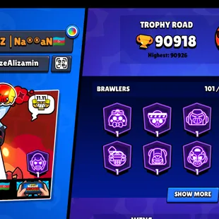 OFFER | 67 TOTAL PRESTIGE | 91K TROPHY-350X SKINS | 101/101 BRAWLER | 85X MAX | 66X HYPER | 16.5K 3v3 WINS | GOOD ONE - Image 2